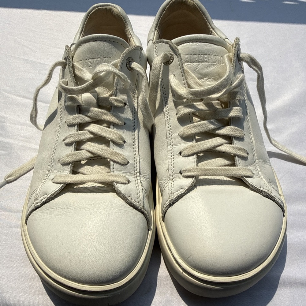 Birkenstock Bend Low Women's Size 40 White Leather Shoes Sneakers EUC